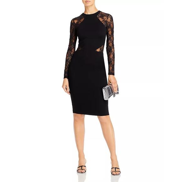French Connection Viven  Lace Black  Cutout Cocktail Dress 2 - Picture 1 of 8